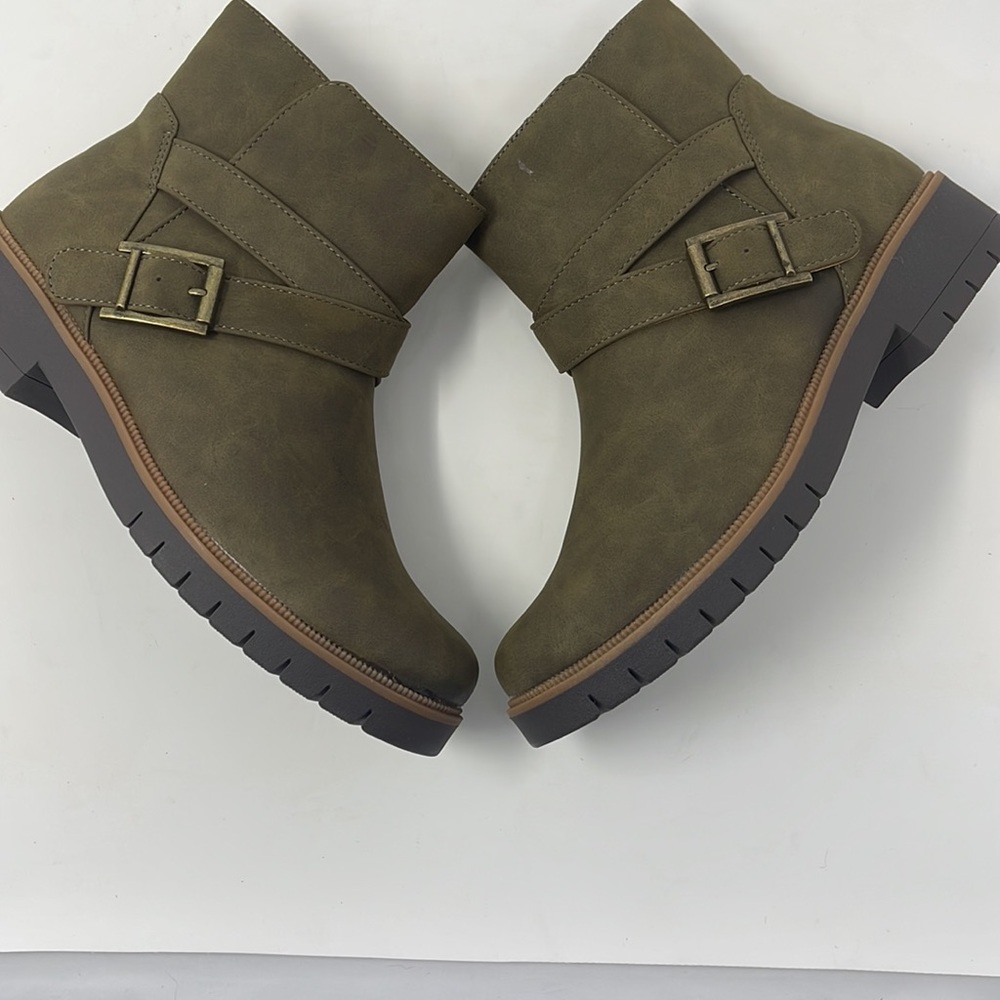 Style & Co. Womens Gabella P Faux Leather Buckle Ankle Boots - Picture 10 of 15
